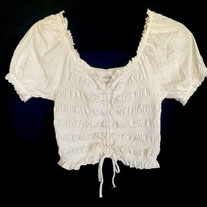 White Wild Fable Cropped Blouse